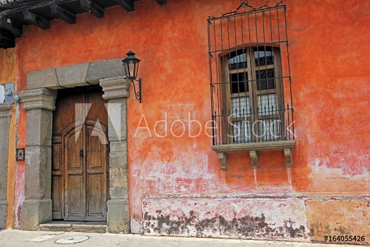Picture of Colorful houses in Antigua Guatemala Central America The historic city Antigua is UNESCO World Heritage
